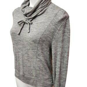 Athleta Cropped Cowl Neck Pullover Ribbed Athleisure Lounge Top Womens XS